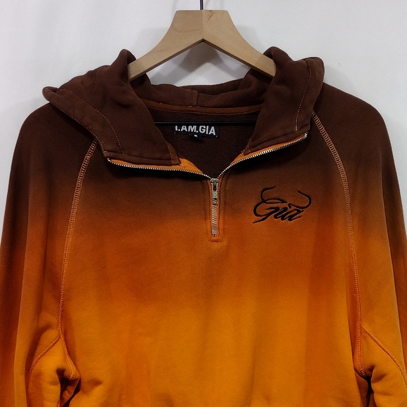 I.AM.GIA Ariana Ombre Hoodie Women S Orange Casual Retro 90s Y2K Boho Streetwear - Picture 3 of 8